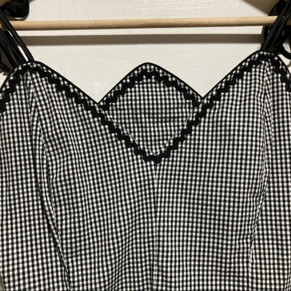 ModCloth Rock Steady Black Gingham Retro Fit and Flare Dress, Small - Picture 6 of 13